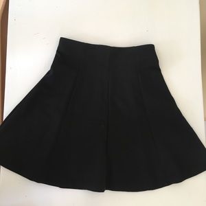Black seemed skater skirt